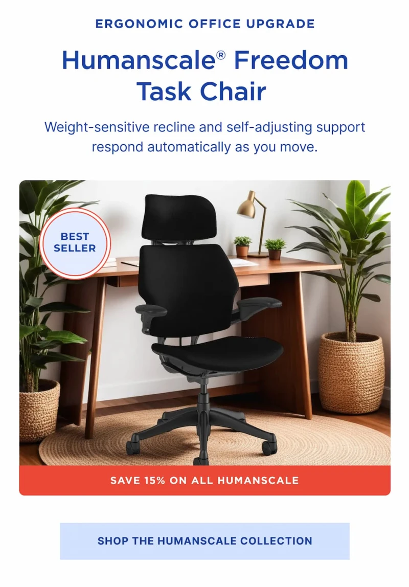 humanscale freedom task chair, weight sensitive recline