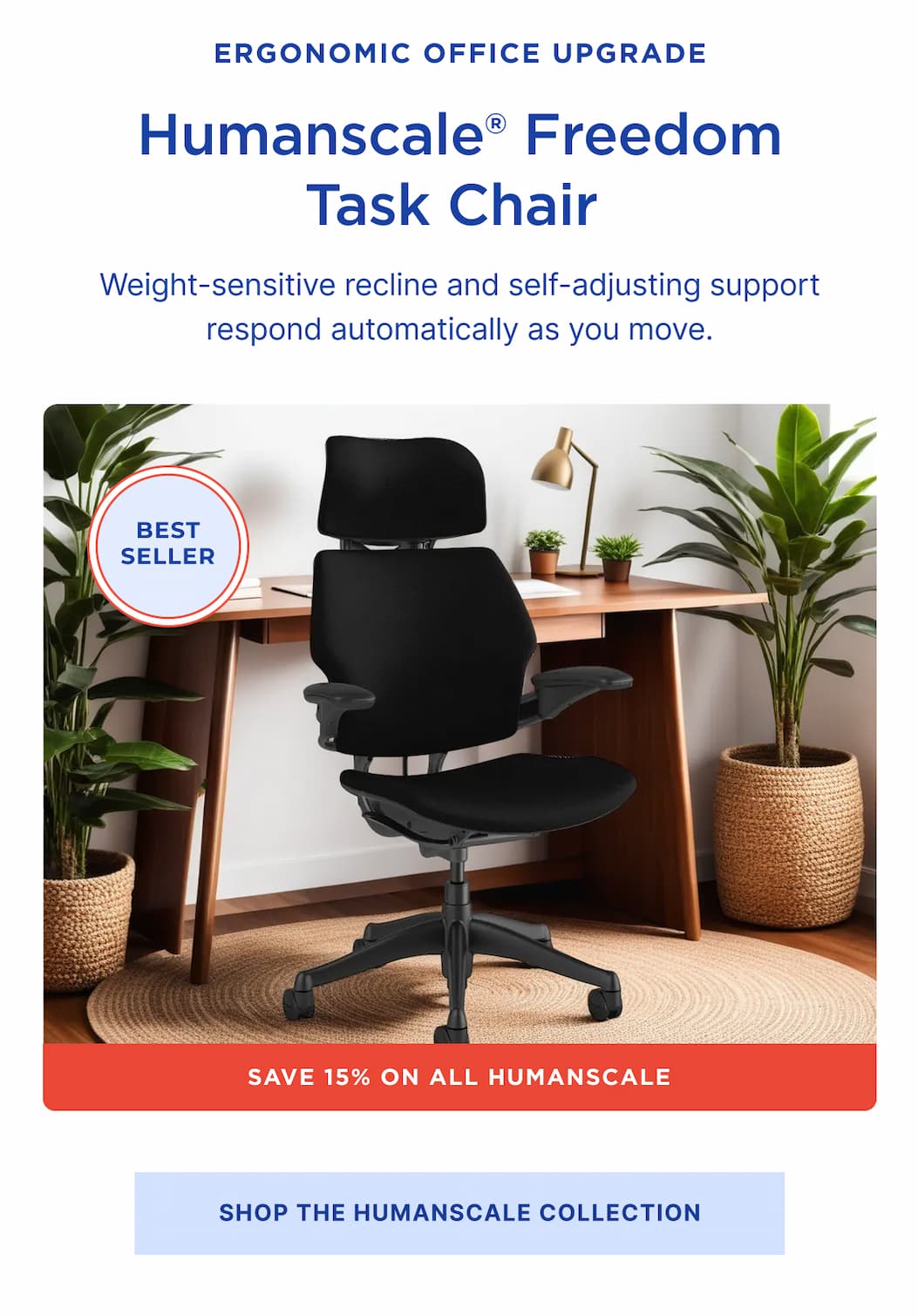humanscale freedom task chair, weight sensitive recline