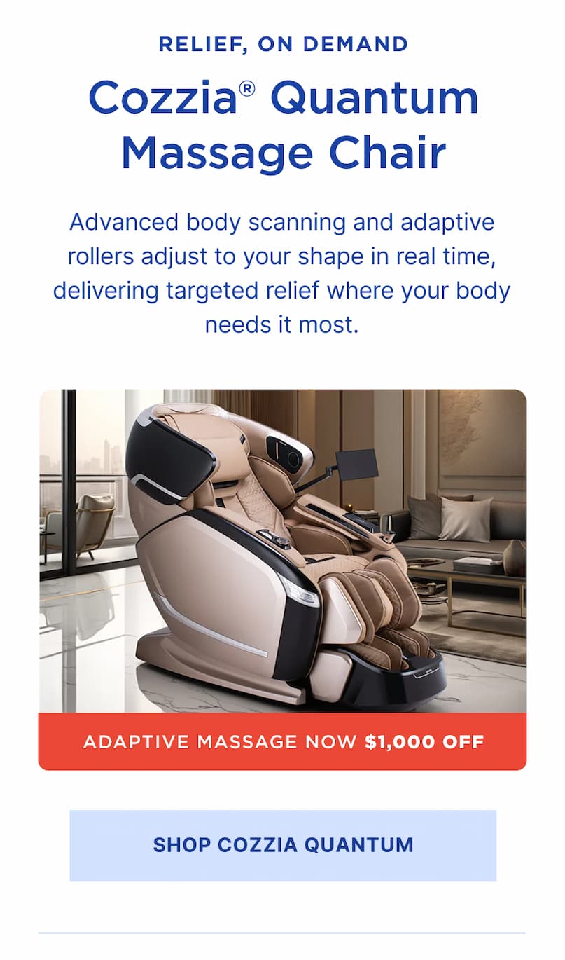 cozzia quantum massage chair advanced and adaptive to your shape