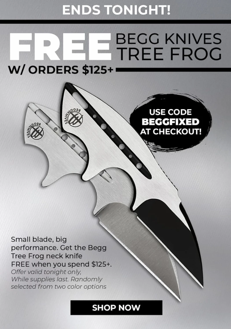 Ends Tonight: FREE Begg Knives Tree Frog With Orders $125+