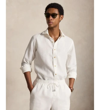 Camisa de lino Custom Fit blanco