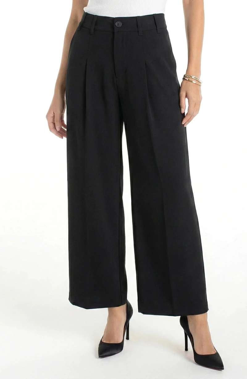 Image of HIGH RISE PLEATED WIDE LEG TROUSER
