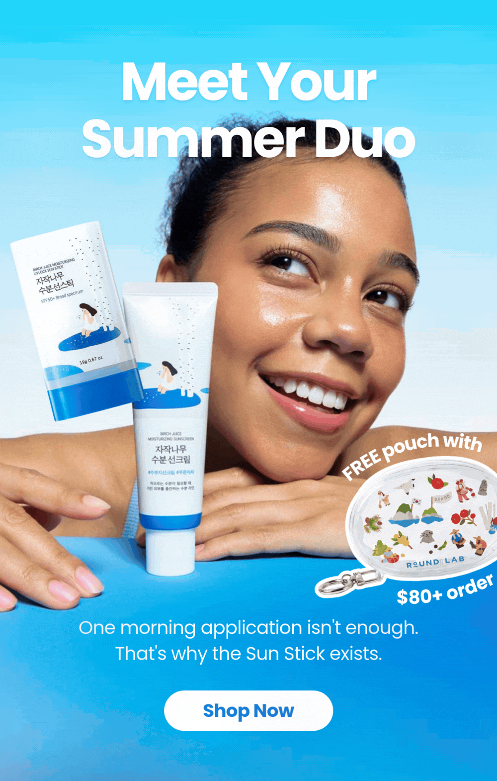 One morning application isn't enough. That's why the Sun Stick exists — easy reapplication, anywhere.