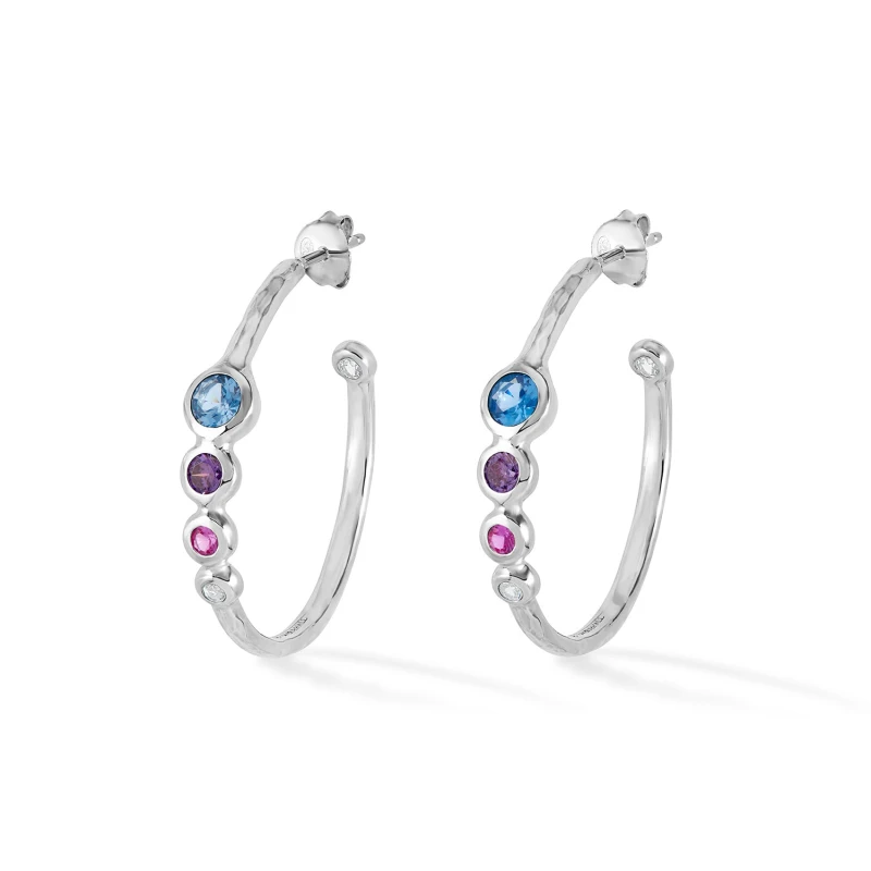 Image of 'Twilight' Tutti Frutti Hoop Earrings