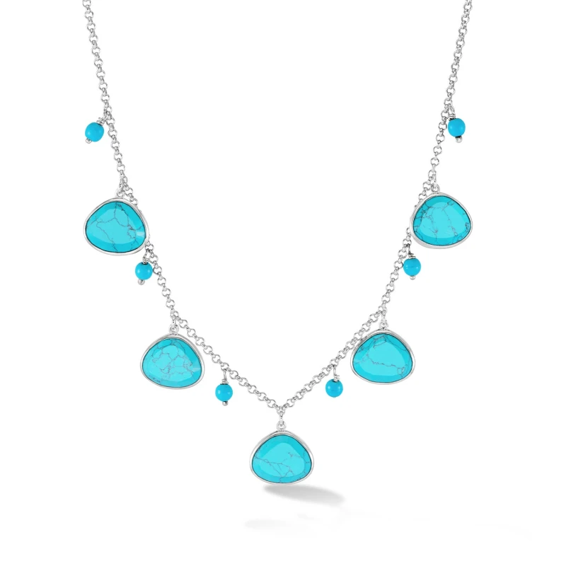 Image of Turquoise Pebble Collar Necklace