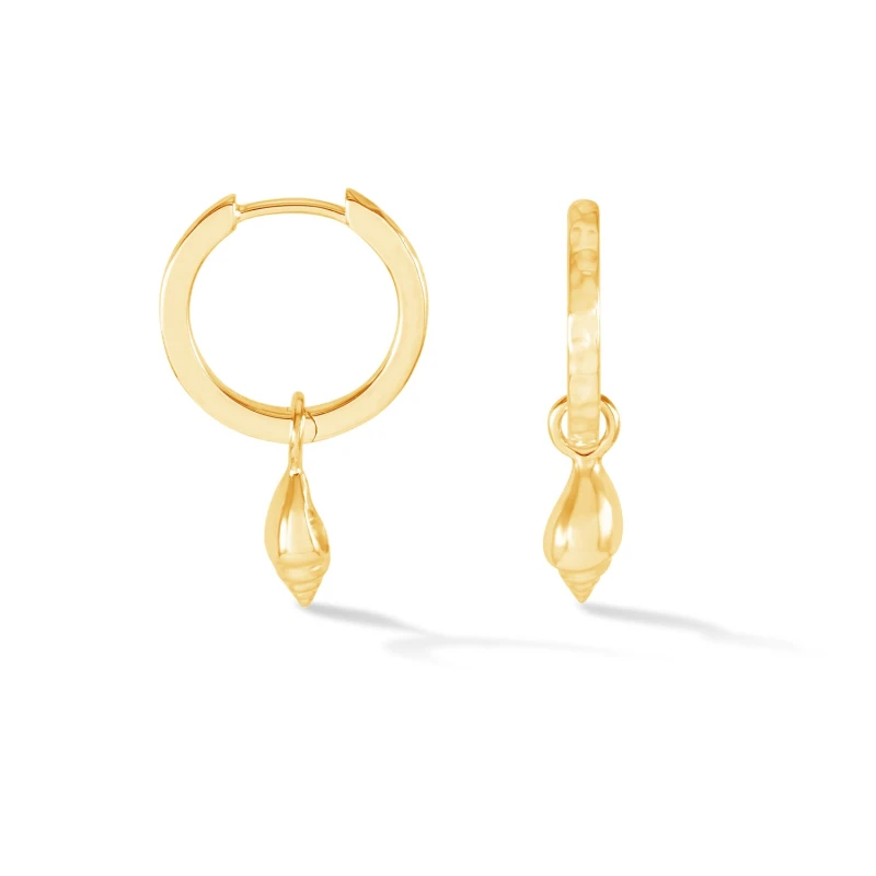 Image of Seashell Narrative Huggie Hoops