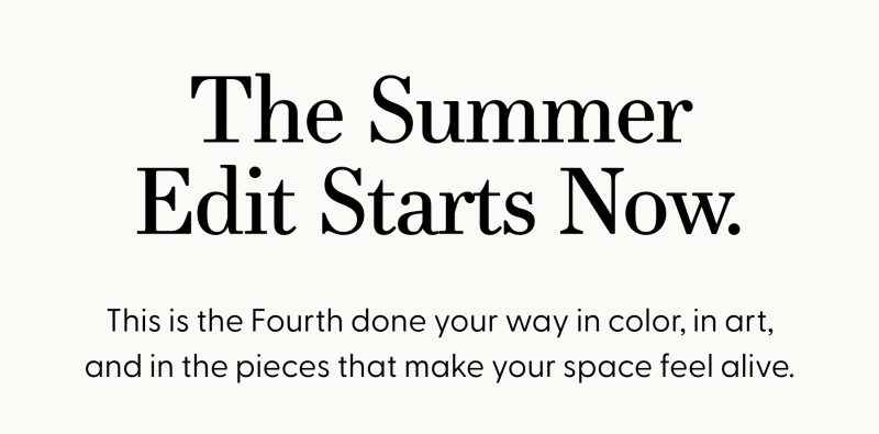 The Summer Edit Starts Now.