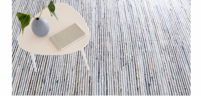Shop Denim Rag Ribbed Handwoven Cotton Rug