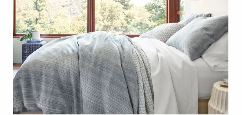 Shop Sterling Stripe Linen Duvet Cover