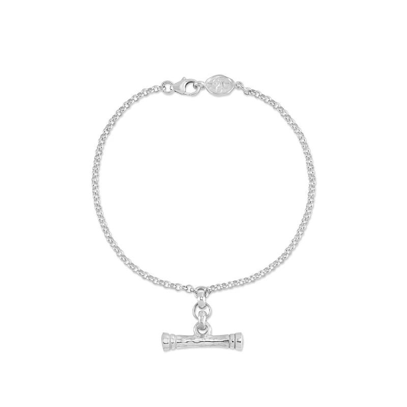 Image of Hammered T-Bar Chain Bracelet