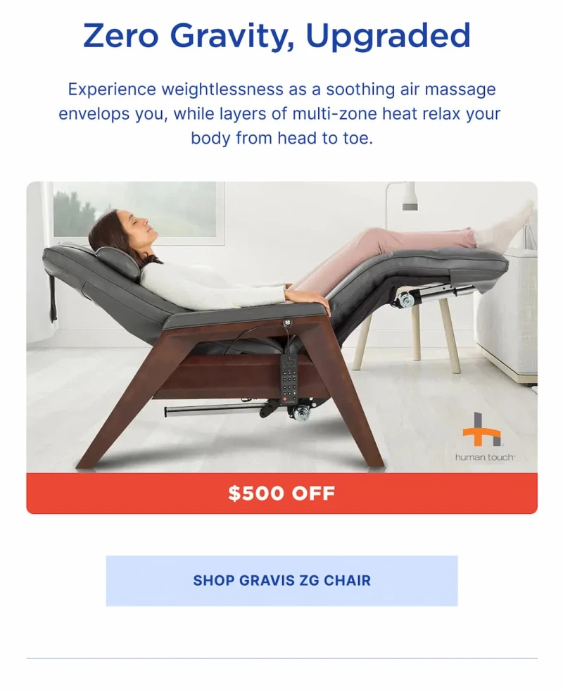 zero gravity, upgraded. experience weightlessness to relax your body