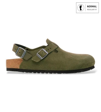 Zuecos de Piel Tokio (Ajuste Regular) verde