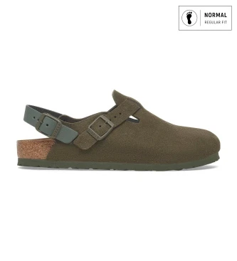 Zuecos de Piel Tokio (Ajuste Regular) verde