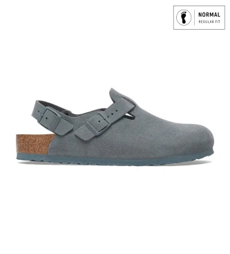 Zuecos de Piel Tokio (Ajuste Regular) gris