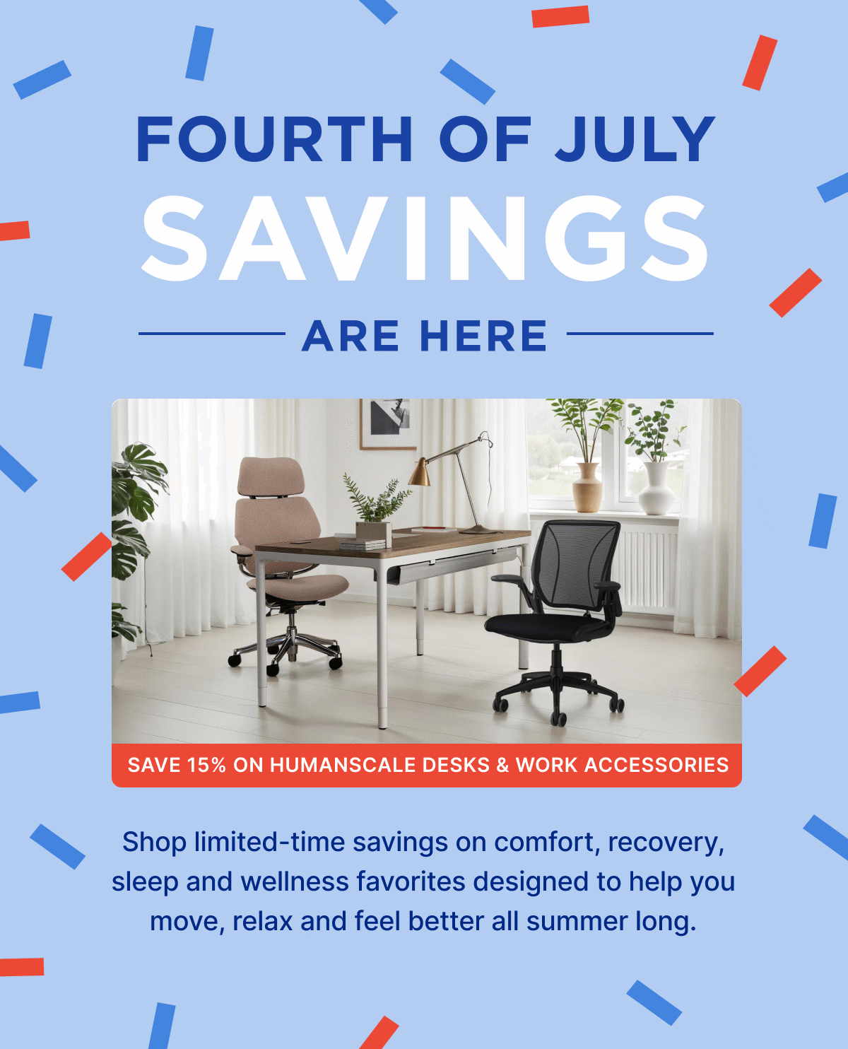 save 15% on humanscale desks and accessories