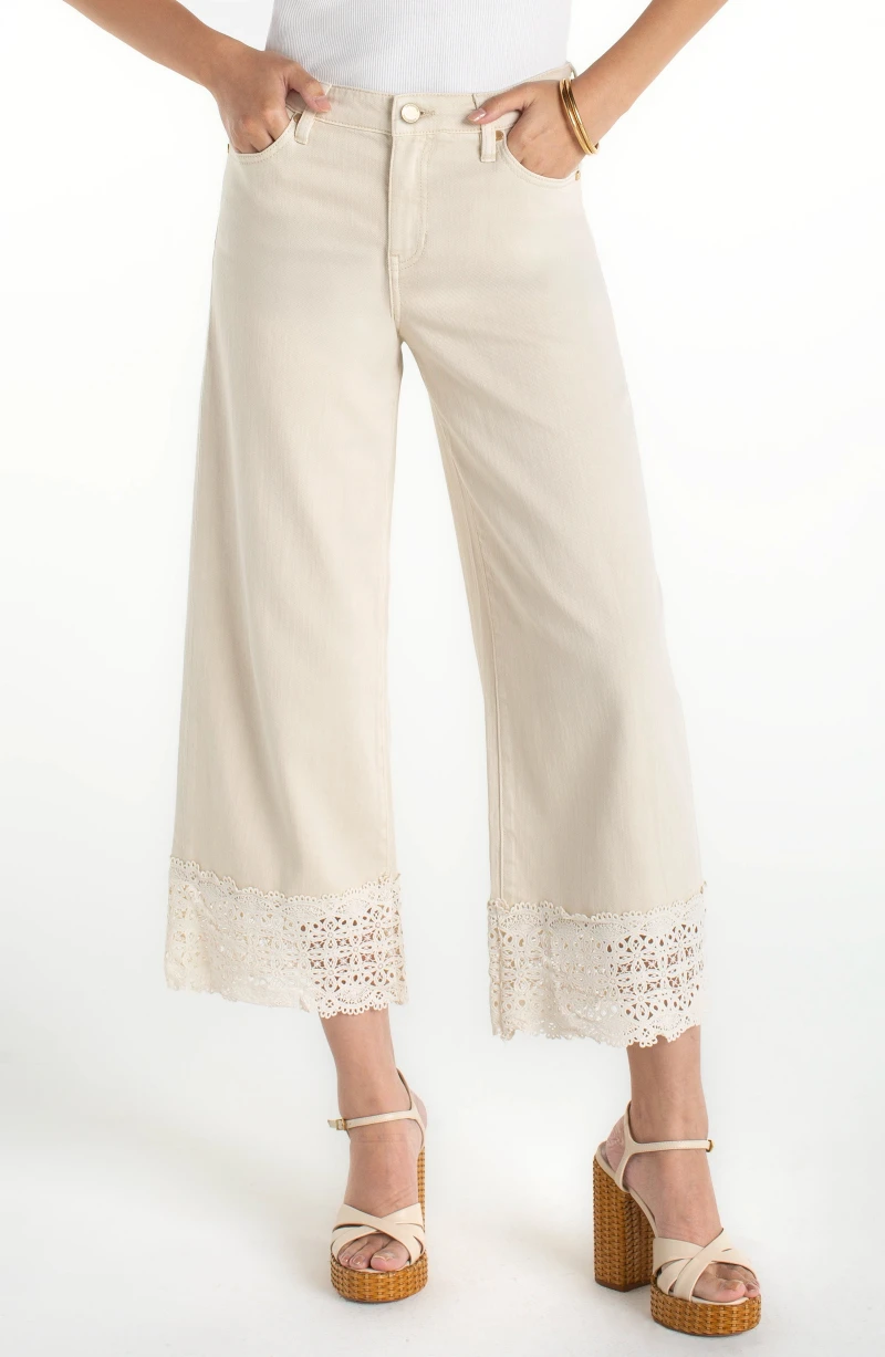 Image of STRIDE WIDE LEG WITH LACE TRIM