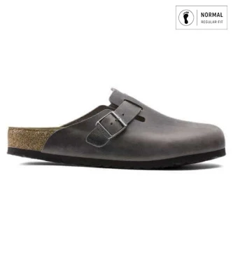 Zuecos de Piel Boston (Ajuste Regular) negro