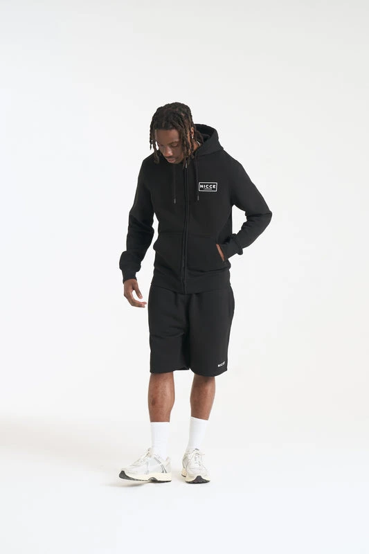 Image of NICCE Mens Hontell Hoodie & Avensi Shorts Set | Black