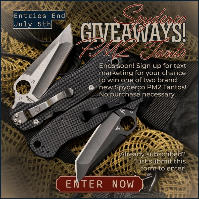 Spyderco PM2 Tanto Giveaways