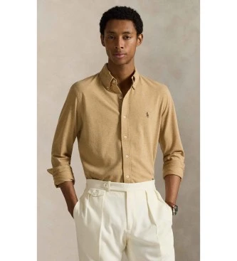 Camisa de piqué ultraligera beige