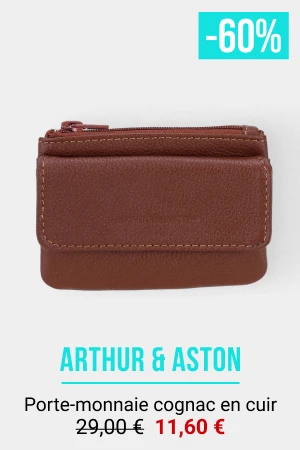 Arthur & Aston Porte-monnaie cognac en cuir Arthur & Aston Porte-monnaie cognac en cuir