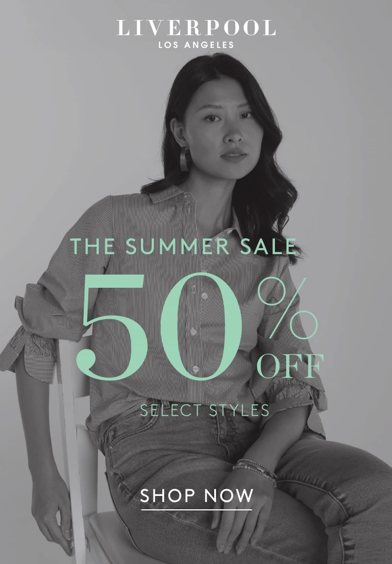 The Summer Sale. 50% off. Select Styles. Shop Now.