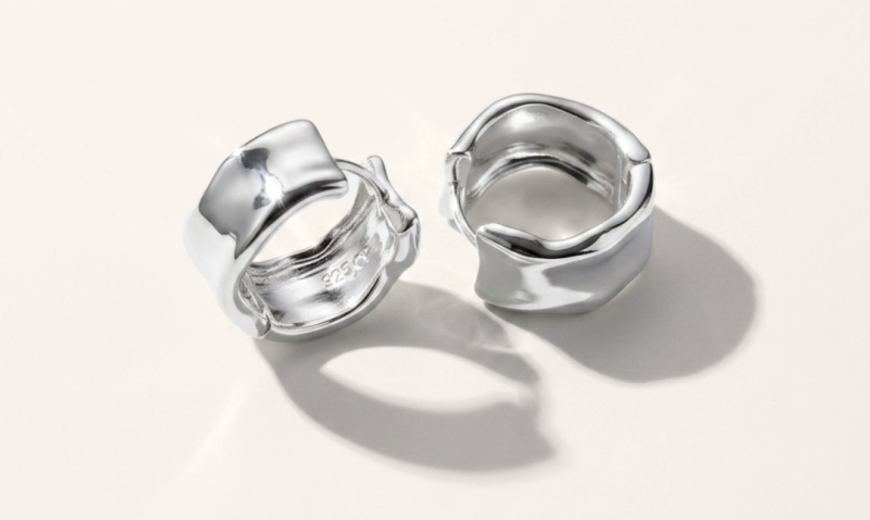Katie Piper in D&H Wide Waterfall Huggie Hoops