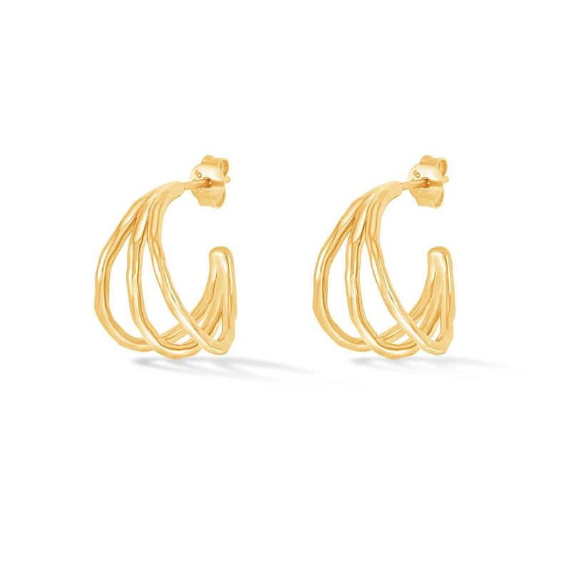 Image of Small Triple Row Waterfall Hoops