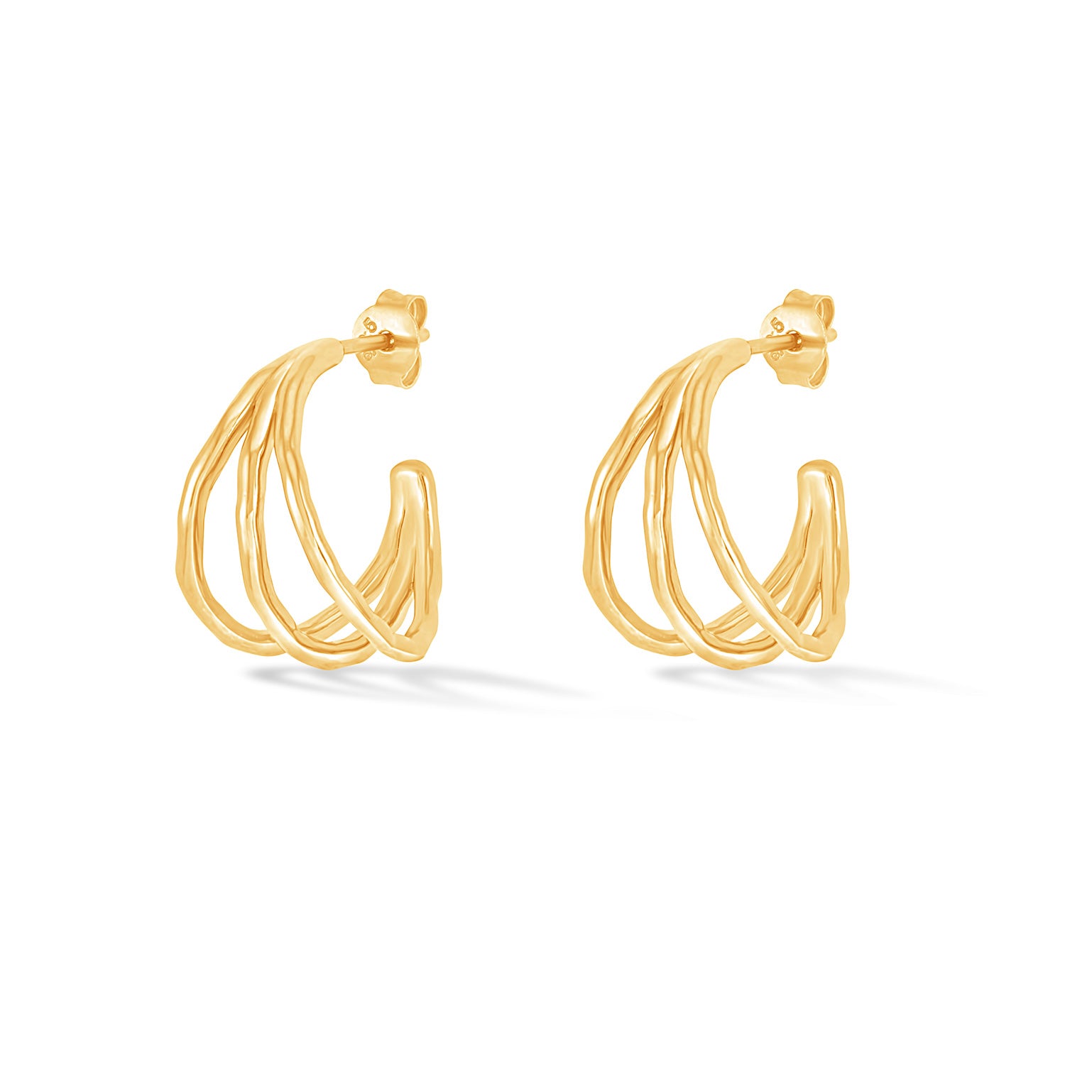 Image of Small Triple Row Waterfall Hoops