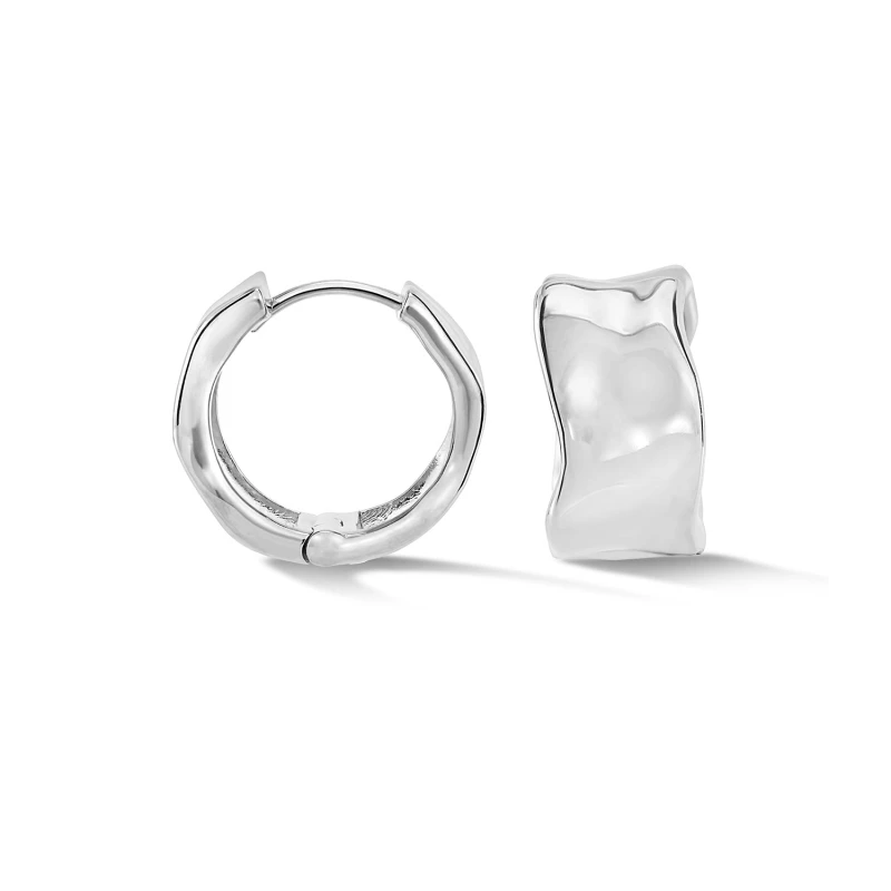 Image of Wide Waterfall Huggie Hoops