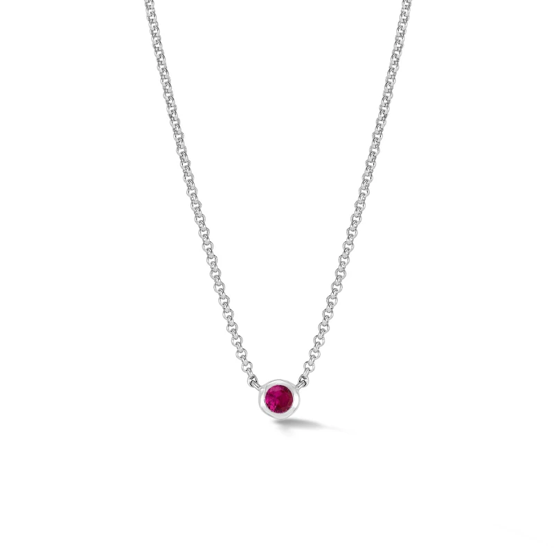 Image of Ruby Round Dewdrop Pendant