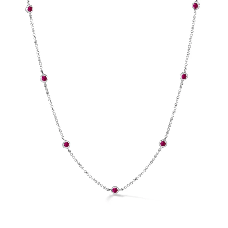 Image of Ruby Dewdrop Chain Necklace
