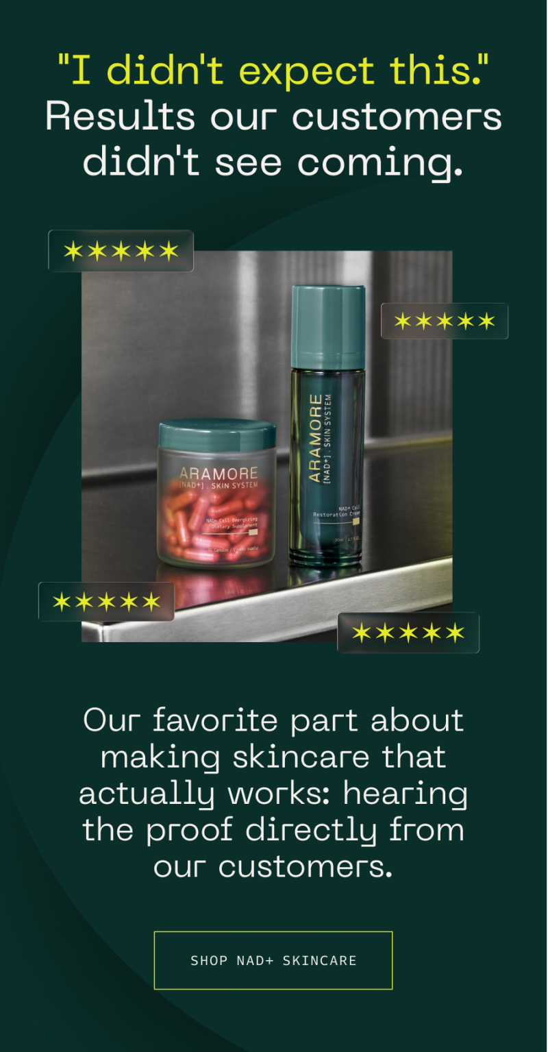 "I didn't expect this." Results our customers didn't see coming..Shop NAD+ Skincare