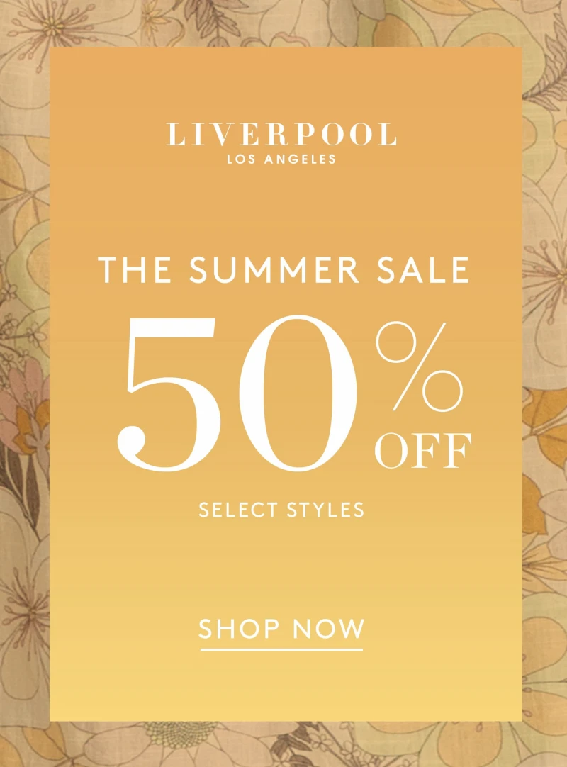 The Summer Sale. 50% off. Select Styles. Shop Now.