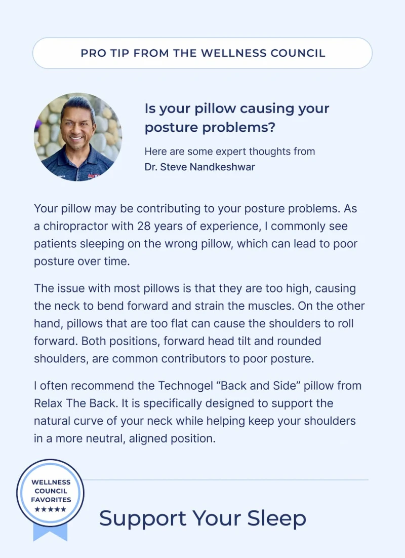 your pillow may be contributing to your posture problems