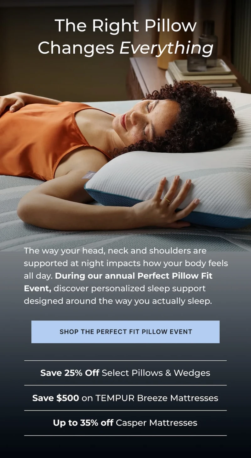shop the perfect pillow event