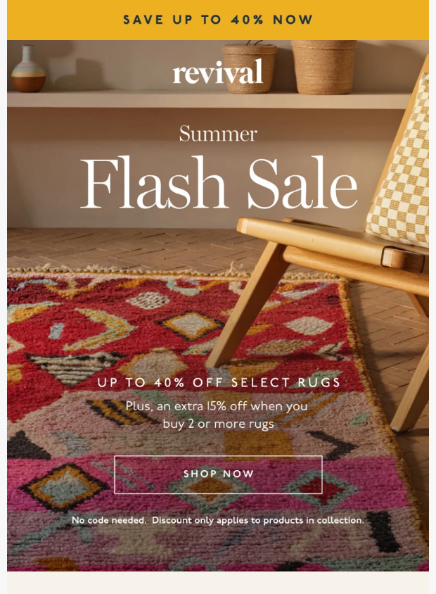 revivalrugs.com newsletter: The heat is on