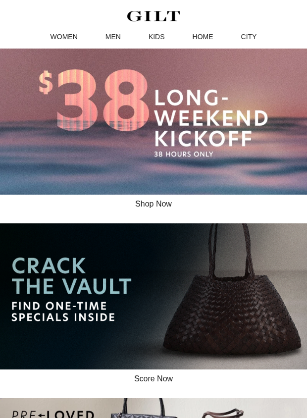 Preview of $38 for 38 Hours: Long WKND Kickoff by gilt.com