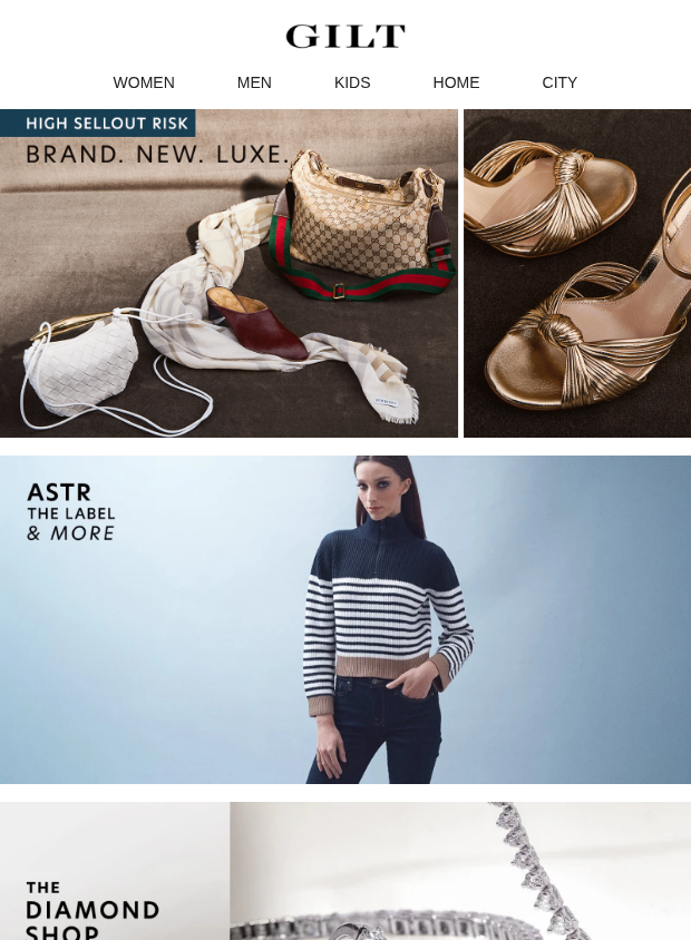 Preview of Brand. New. Luxe. - High Sellout Risk by gilt.com