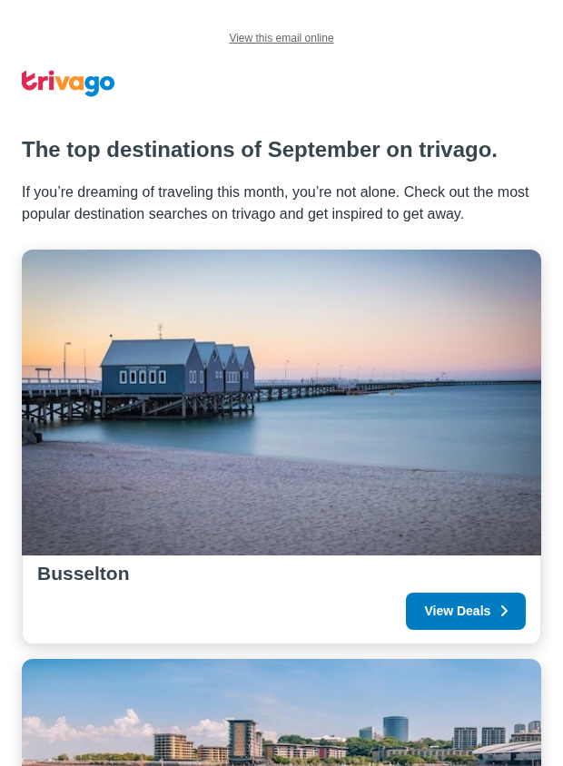 Preview of These are September’s most popular destinations by trivago.com.au