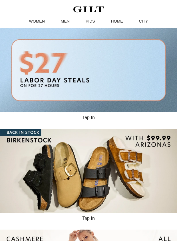 Preview of $27 for 27 HRS (Labor Day Steals) by gilt.com