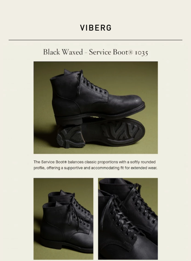 Preview of Black Waxed - Service Boot® 1035 by viberg.com
