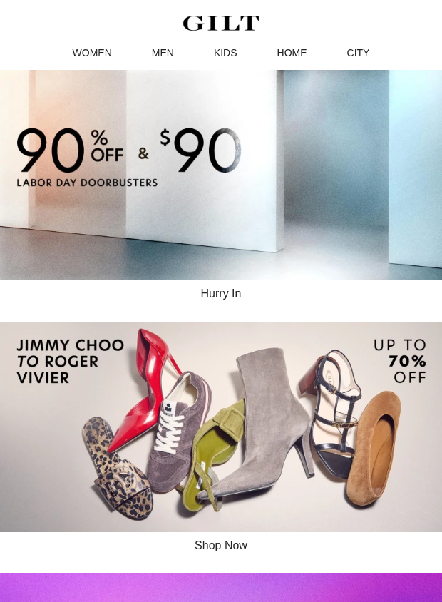 Preview of ((90% Off & $90)) Labor Day Doorbusters by gilt.com
