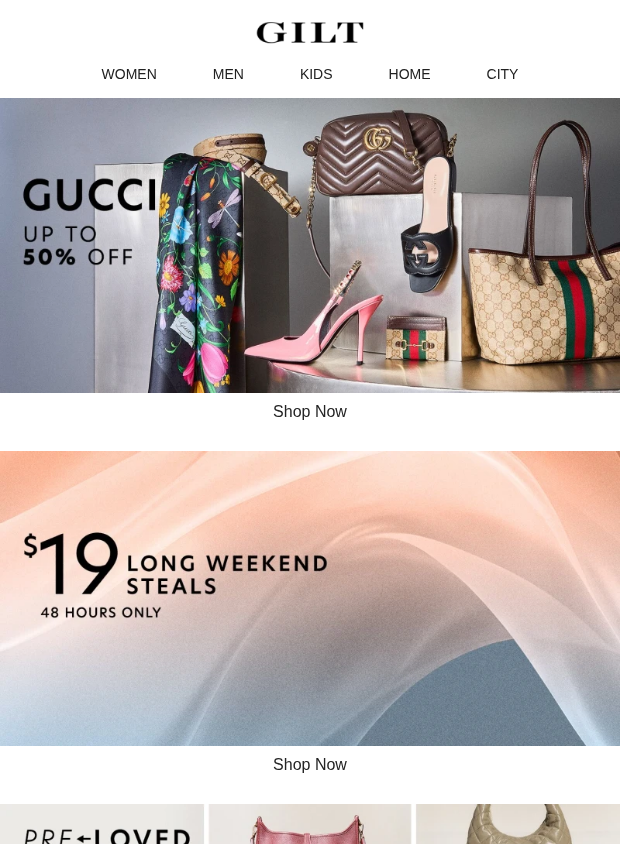Preview of Gucci Up to 50% Off | $19 Steals: Limited Time by gilt.com