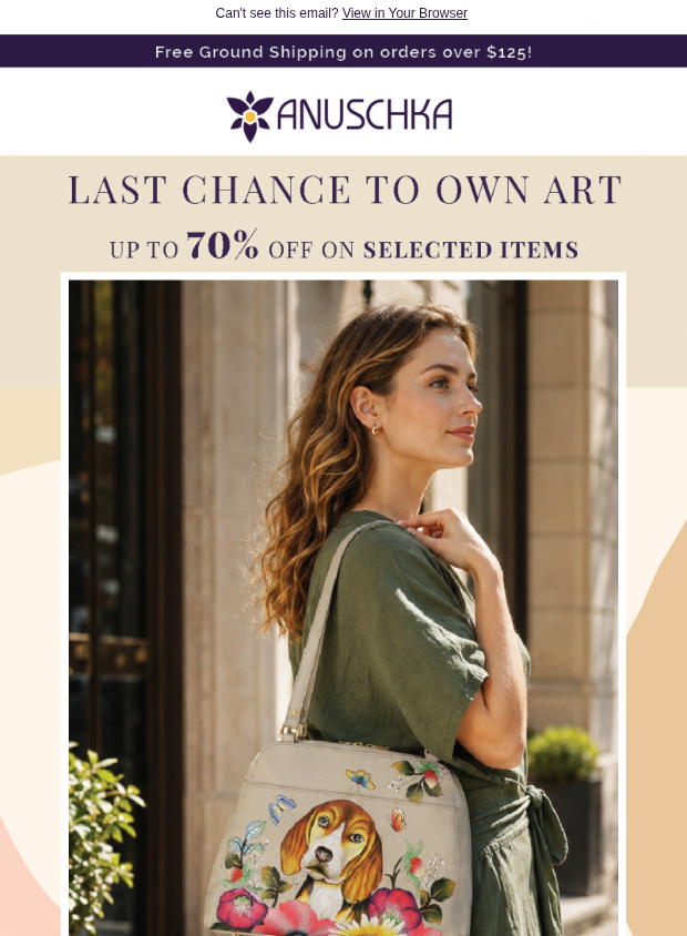 Preview of Last Chance: Up to 70% Off Select Favorites by anuschkaleather.com