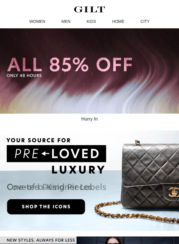 Preview of A▶L▶L 85% Off Inside ONLY 48 Hours by gilt.com