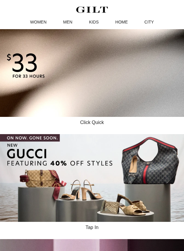 Preview of $3️⃣3️⃣ for 33 Hours by gilt.com