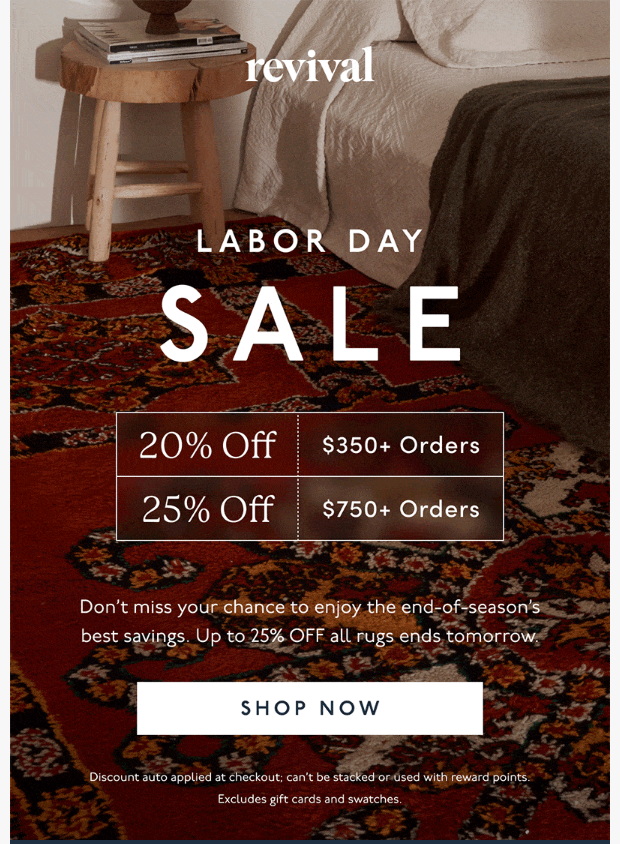 Preview of Ends Tomorrow: Up to 25% off rugs by revivalrugs.com