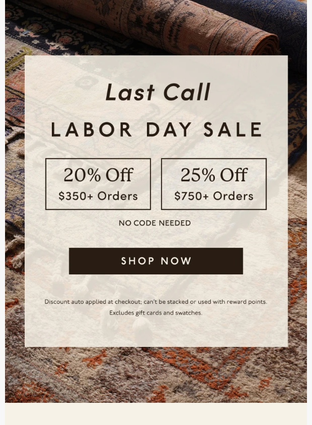 Preview of Last chance to get up to 25% off by revivalrugs.com
