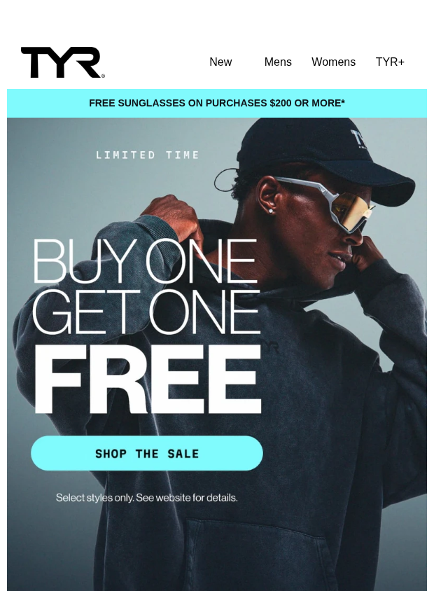 Preview of Limited Time: Buy One, Get One Free by tyr.com